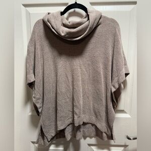 Barefoot Dreams Taupe Pink Cowl Neck Poncho Sweater size XXS